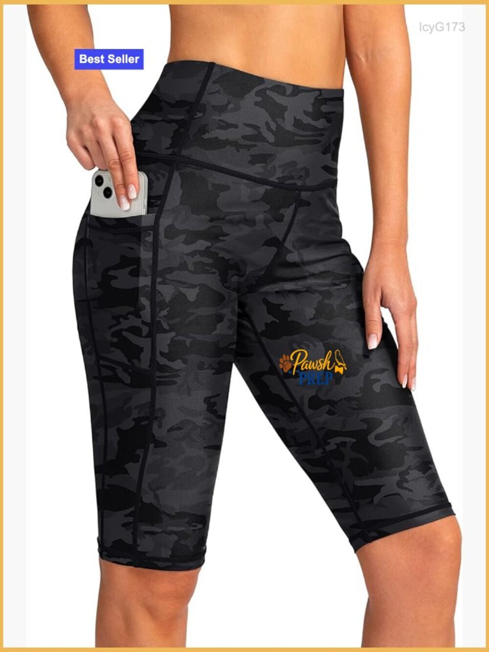High Waisted Swim Shorts with Pockets UPF 50+
